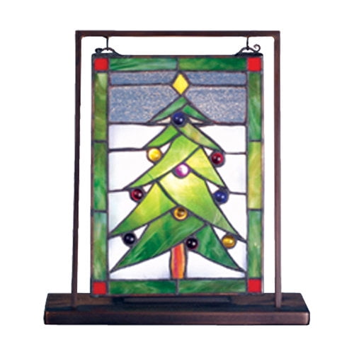 9.5"W X 10.5"H Christmas Tree Lighted Mini Tabletop Window