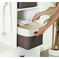 thumbnail image 4 of DECOMOMO Grand Panier de Rangement Bacs de Rangement en Tissu, Ensemble de 3, Brun et Blanc, 4 of 5