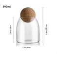 thumbnail image 3 of Glass Jar with Wood Lid Ball Jar Small Food Storage Container Clear Candy Jars Canister Sugar Coffee Tea Beans Spice Salt Storage 2 PSC 500 ML, 3 of 9
