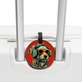 thumbnail image 3 of Retro Dog 2Pcs PU Leather Round Luggage Tags with Privacy Cover and Name ID Tag for Suitcase, Handbags, Backpacks, School Bags, 3 of 6