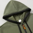 thumbnail image 5 of hoksml Men's Full Zip Hooded Sweatshirt, Contrast Trim Drawstring Hoodie Jacket with Kangaroo Pocket and Ribbed Cuffs, Casual Long Sleeve Outerwear, 5 of 8