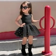 thumbnail image 1 of AURIGATE Toddler Baby Girl Skirt Toddler Kids Baby Girls Summer Solid Tops+ Tutu Gauze Sequin Skirt Outfits Set, 1 of 5