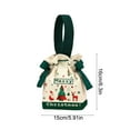 thumbnail image 2 of Christmas Gift Bag, Christmas Candy Bag, Drawstring Christmas Eve Party Handbag, Fabric Small Gift Storage Bag with Festive Holiday Patterns and Convenient Ribbon Closure, 2 of 7