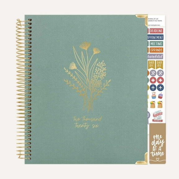 bloom daily planners 2026 Vision Planner, 7.5" x 9", Monthly & Weekly Agenda Organizer, Green Linen