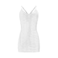 thumbnail image 3 of ManxiVoo Homecoming Dresses Women's Solid Color Suspender Wrap Buttocks Sequin Open Back Hollowed out Dress Fall Dresses for Women 2023 White5 S, 3 of 6