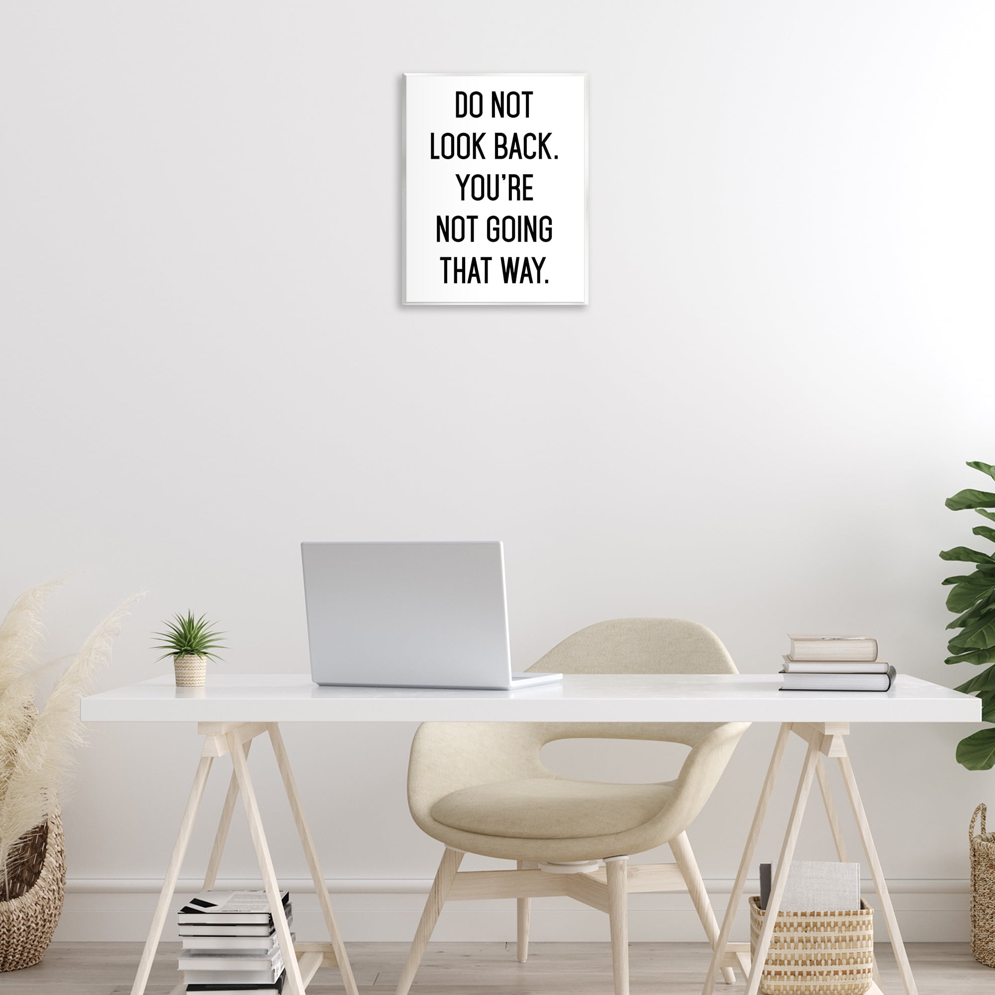 Don't Look Back Motivational Wall Plaque Art, design by Lettered and Lined