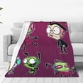 thumbnail image 2 of Invader Zim Dib Gir Flannel Blanket Ultra-Soft Micro Fleece Throw Blanket For Bed Sofa Couch Car Office Unisex Adult Fuzzy Bed Blanket Cozy Kids Throw Blanket 40"x30", 2 of 8