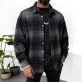 thumbnail image 2 of YUGYXL Mens Flannel Shirts Long Sleeve Button Down Shirt with Pocket Casual Shirts Work Shirts for Men Gray Jackets, 2 of 9