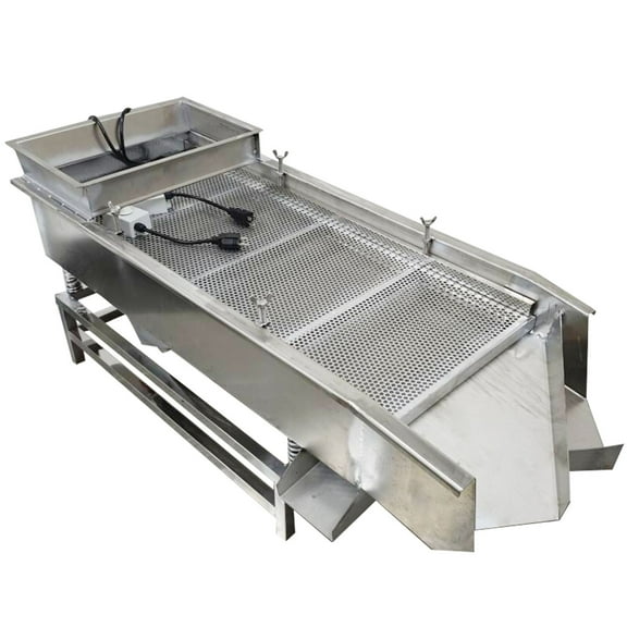 Straight Linear Vibrating Screen Sieve Sifter JG40-95 Double Motors with Two Layers 6mm and 3mm Mesh