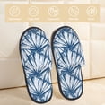thumbnail image 2 of Fotbe Blue Shells Pantuflas Peludas para Mujer con Estampado, Zapatillas de Peluche, Zapatos de Invierno para Casa, Uso Interior y Exterior-Large, 2 of 8