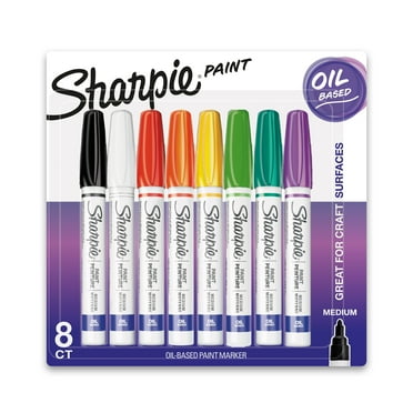 Sharpie Oil-Based Paint Markers, Medium Point, Assorted Colors, 8 Count