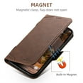 thumbnail image 4 of Allytech Wallet Case for iPhone 14 Pro, [Support Wireless Charging], Luxury PU Leather Kickstand Magnetic Clasp Cover with Card Slots & Cash Pocket, Shockproof Anti-Drop Protective Shell - Brown, 4 of 7