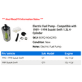 thumbnail image 2 of Electric Fuel Pump - Compatible with 1989 - 1994 Suzuki Swift 1.3L 4-Cylinder 1990 1991 1992 1993, 2 of 2