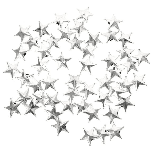 NIYANGLE 50Pcs Small Star Ornaments Plastic Silver 2.00X2.00X0.70In For Christmas Tree Top Decoration