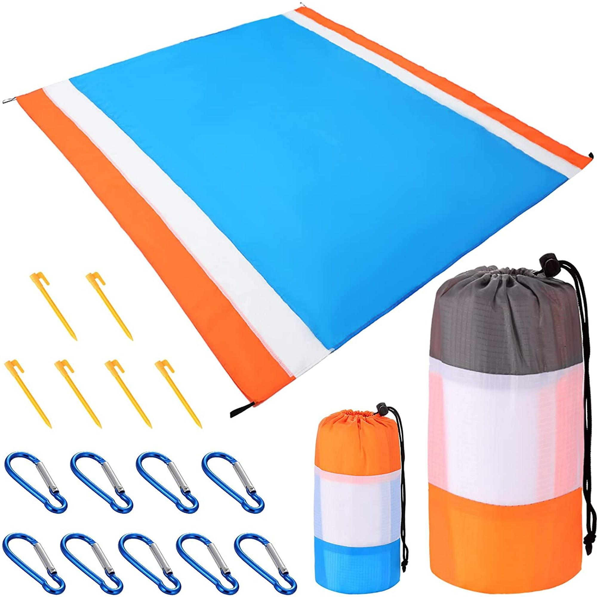 2 Pieces Sandproof Beach Blanket Outdoor Picnic Blanket Oversized Sand Free Beach Mat 83 X 79 Inch for 6 8 Adults Portable Picnic Mat Waterproof Lightweight Picnic Mat for Travel Camping Hiking Walmar...