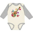 thumbnail image 3 of Inktastic Acoustic Guitar with Colorful Flowers Boys or Girls Long Sleeve Baby Bodysuit, 3 of 5