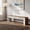 Brown and White, variant on Fnova 70.9 Inch Extra Long Entryway Bench, MDF with Metal Support Modern Farmhouse Bench for Hallway Living Room Bedroom Dining Room TV Stand