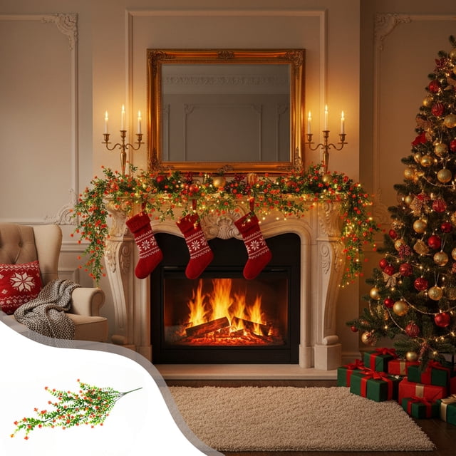 Decoraciones navideñas, adornos navideños, regalos de Navidad: enredaderas de camelias artificiales, decoración para el hogar, enredaderas de hojas de dinero, ratán sintético.