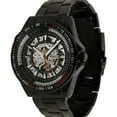thumbnail image 6 of New Mens Mechancial Wrist Watch  Black Leather Crystal Face Stainless Steel Band, 6 of 7