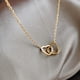 thumbnail image 2 of SAYOO Collar Femenino, Cadena de Clavícula de Color Sólido con Colgante de Corazón Doble para Novia Esposa, Dorado/Plata SAYOO Moda, 2 of 4