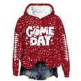 thumbnail image 4 of Women Casual Hoodie Women's Sweatshirt Dress Women's Fashion Hoodie with Sparkly Print Long Sleeve Pullover Sweatshirt Casual Comfortable Hooded Crewneck Top for Daily Wear and Football Events Xl, 4 of 5