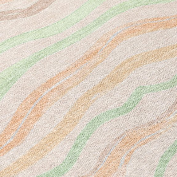 Addison Rugs Machine Washable Indoor/ Outdoor Funky Stripes Chantille Rug 10' x 14' - Peach