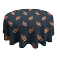 thumbnail image 4 of Dark Blue Football Repeat Pattern Round Tablecloth 60"x60",Wrinkle Wipeable Table Cloth for Kitchen Dining Room Picnic Patio Party, 4 of 6