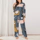 thumbnail image 2 of Fotbe Llama and Cactus Conjunto de Pijama de Manga Larga para Mujer con Estampado, Ropa de Dormir de 2 Piezas, Conjunto de Casa Suave y Cómodo con Bolsillos-Large, 2 of 7