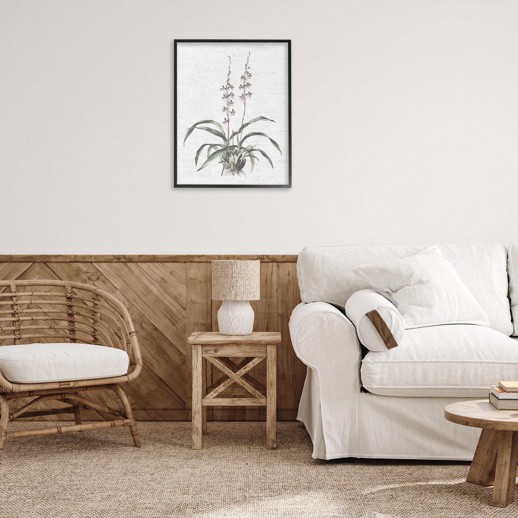 Stupell Industries Blooming Herb Bud Botanical & Floral Painting Black Framed Art Print Wall Art, 24 x 30