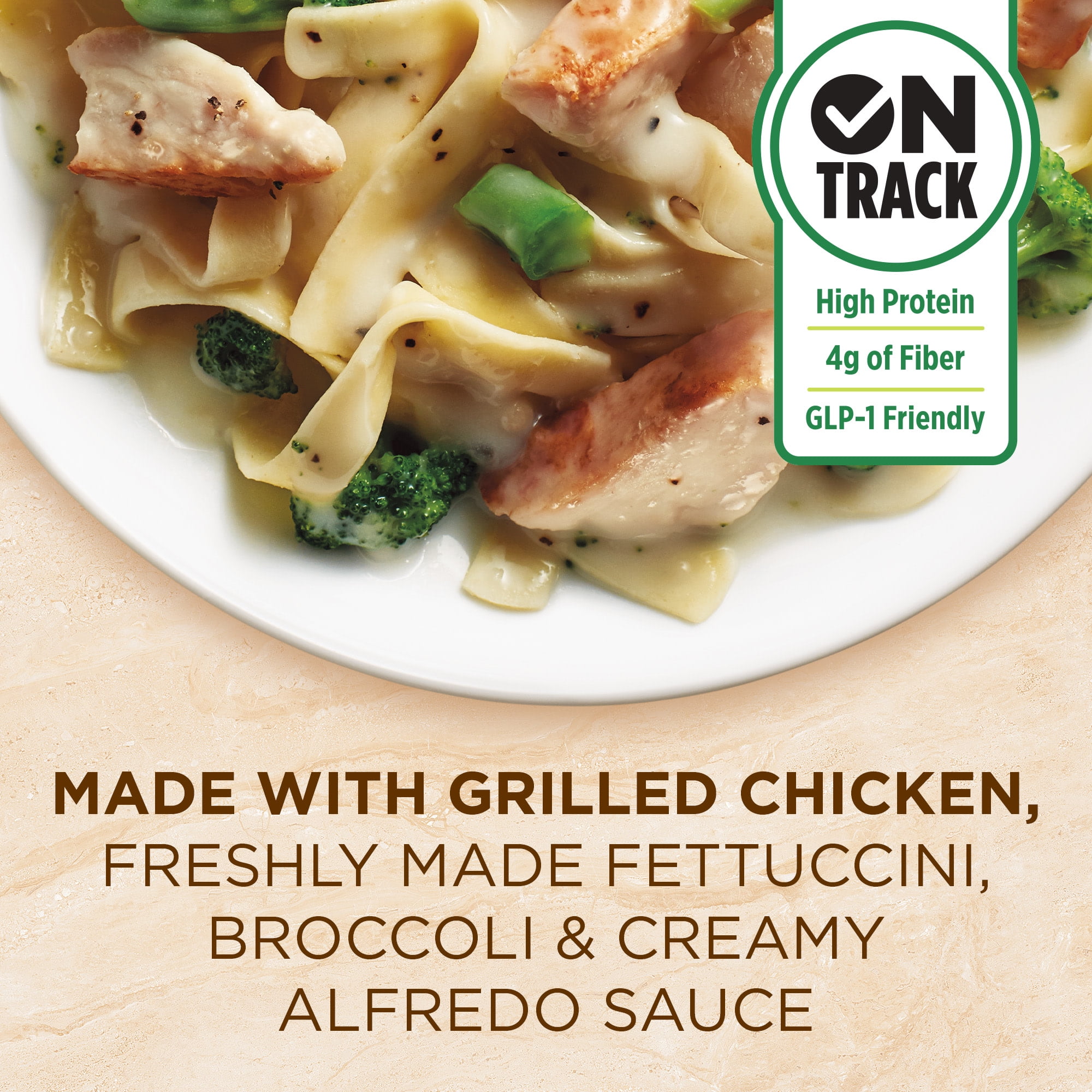 Healthy Choice Cafe Steamers Chicken Fettuccini Alfredo With Broccoli, High Protein Frozen Meal, 10 oz. Bowl