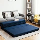Queen Size 4'' Quart -Fold Foam Folding Mattress Futon Sleepover Sofa ...