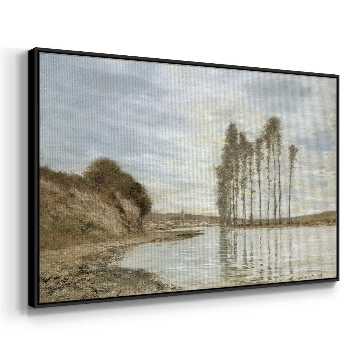 Vintage Landscape-CCCXLV By Wexford Home Framed in Black Wood Gallery Wrapped Canvas 25 in. x 37 in.