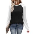 thumbnail image 2 of WIHOLL Long Sleeve Shirts for Women Color Block Raglan Tops Casual Crewneck Basic Tees Fall Clothes 2026 Fashion, 2 of 8