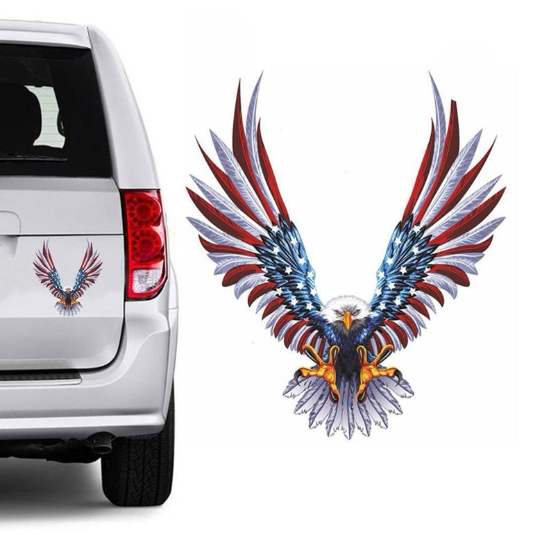 American Flag Bald Eagle Decal Sticker Truck Vehicle Window Wall