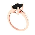 thumbnail image 2 of 1.75 ct Radiant Cut Natural Onyx Solitaire Engagement Ring for Women in 18K Rose Gold, 2 of 5