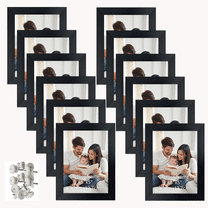 3.5x5 Picture Frame Set of 12, Black Gallery Frames for Wall and Table Decoration