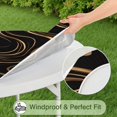 thumbnail image 5 of Black Gold Wave Marble Pattern Round Fitted Tablecloth with Elastic Edge,Dining Table Cover Waterproof,Outdoor Round Tablecloth for Camping,Dining,Indoor and Outdoor, 5 of 7