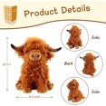 thumbnail image 2 of WJCA 10.5” Cute Fluffy Highland Cow Stuffed Animal - Realistic Highland Cattle Plush Toy, Soft Decor & Cuddle Toy for Kids, Babies, Girls & Boys, 2 of 6