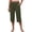 Army Green, variant on CQONEPT Women's Capris Pant with Pocket Elastic Waist Lightweight Loose Fit Summer Fashion Activewear Trousers Brown XL