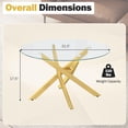 thumbnail image 2 of Costway 31.5” Glass Coffee Table with Tempered Glass Top & Geometric Gold Metal Frame Transparent & Gold, 2 of 10