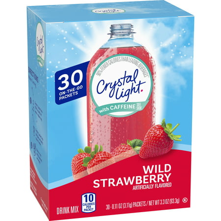 Crystal Light Sugar Free Wild Strawberry With Caffeine Powdered Drink Mix, 30 ct -