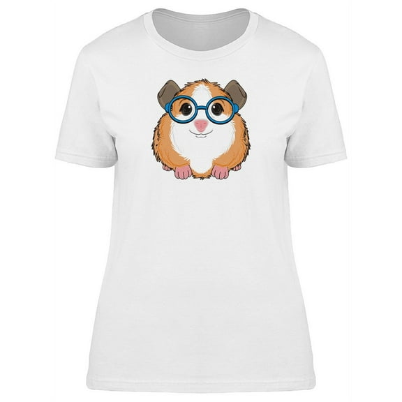 Guinea Pig In Blue Glasses T-Shirt Women -Image by Shutterstock, Female x-Large
