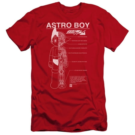 Astro Boy - Schematics - Premium Slim Fit Short Sleeve Shirt - XX-Large