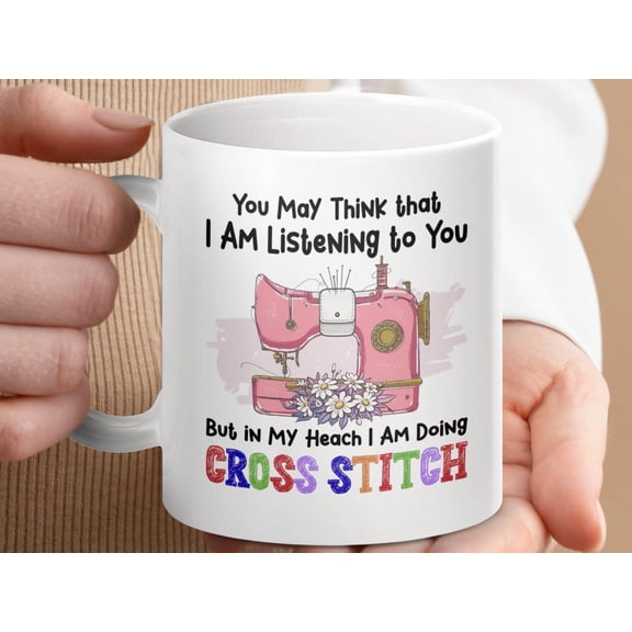 Funny Cross Stitch Mug, Sewing Lover Coffee Cup