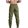 thumbnail image 3 of BiZtdJrK Men's Cargo Pants Slim Fit Solid Cotton Tapered Pants Elastic Waist Joggers Pants Lightweight Outdoor Casual Hiking Pants with Pockets Prime Day Sales Today Army Green M, 3 of 4