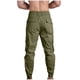 thumbnail image 3 of Pantalones cargo de algodón para hombre, de longitud completa, informales, de color liso, con bolsillos y cintura elástica, con cremallera en la pierna, 3 of 3