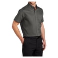 thumbnail image 4 of Mens Short Sleeve Superpro Twill Oxford Cotton/Polyester Button Down Shirt Sterling Grey 2X-Large, 4 of 6