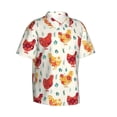 thumbnail image 3 of Xecao Flower Chicken print Hawaiian shirt - a stylish short-sleeve button-down for men, perfect for casual beach and tropical outings., 3 of 9