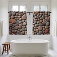 thumbnail image 4 of Colorful Stones Kitchen Curtain for Berdoom Living Room Cafe 54 Inch Length, Modern Art Farmhouse Stones Tiers Curtains Light Filtering Drapes Rod Pocket Window Treatment 2 Panels 52"Wx54"L, 4 of 8