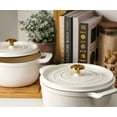 thumbnail image 3 of Trmontina 4-Quart and 6-Quart Enameled Cast Iron Round Dutch Ovens, 2-Pack (White), 3 of 7